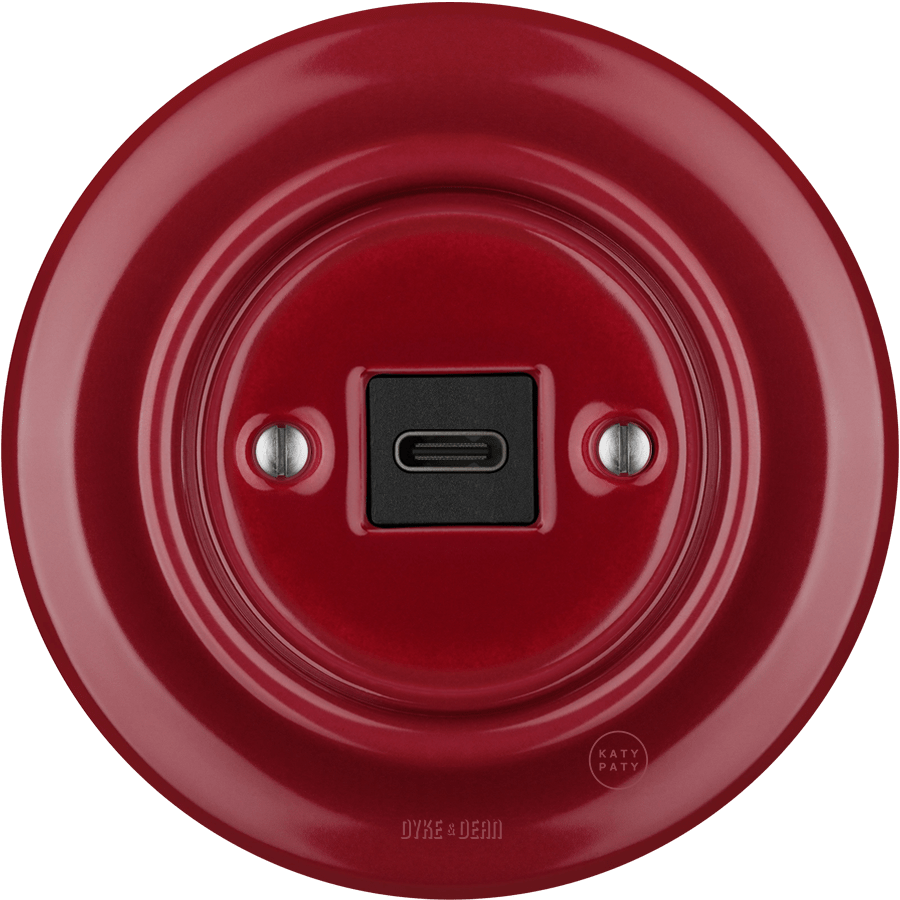 PORCELAIN WALL SOCKET BURGUNDY USB-C - DYKE & DEAN