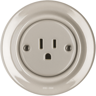 PORCELAIN WALL SOCKET CAPPUCCINO USA 15 AMP - DYKE & DEAN