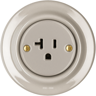 PORCELAIN WALL SOCKET CAPPUCCINO USA 20 AMP - DYKE & DEAN