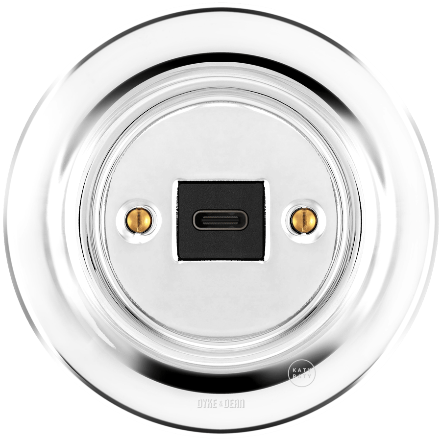 PORCELAIN WALL SOCKET CHROME USB-C - DYKE & DEAN