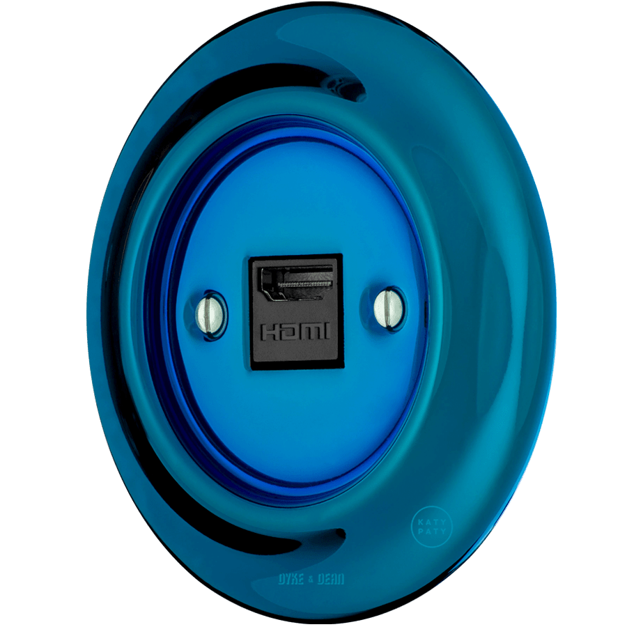 PORCELAIN WALL SOCKET DARK BLUE HDMI - DYKE & DEAN