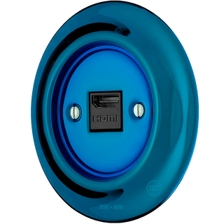 PORCELAIN WALL SOCKET DARK BLUE HDMI - DYKE & DEAN