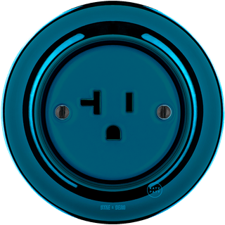 PORCELAIN WALL SOCKET DARK BLUE USA 20 AMP - DYKE & DEAN