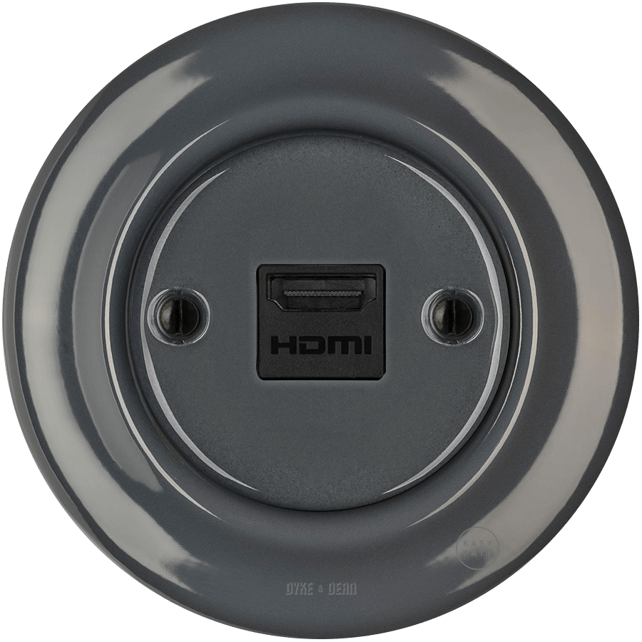 PORCELAIN WALL SOCKET DARK GREY HDMI - DYKE & DEAN