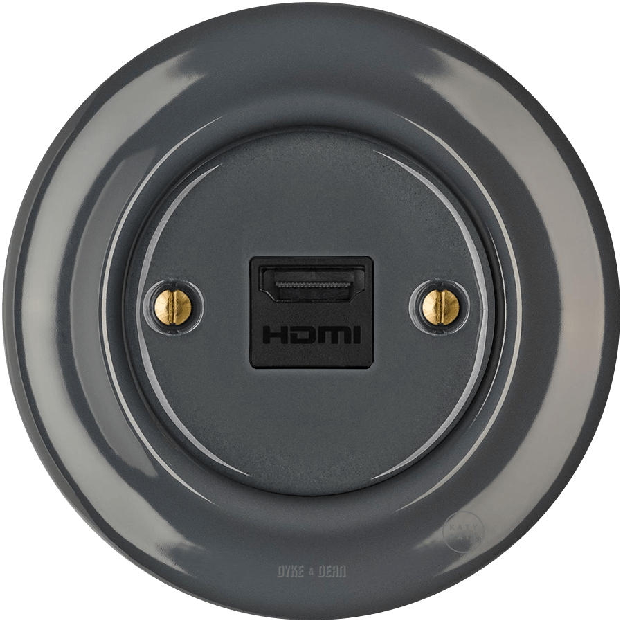 PORCELAIN WALL SOCKET DARK GREY HDMI - DYKE & DEAN