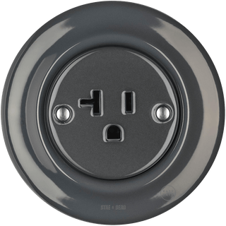 PORCELAIN WALL SOCKET DARK GREY USA 20 AMP - DYKE & DEAN