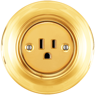 PORCELAIN WALL SOCKET GOLD USA 15 AMP - DYKE & DEAN