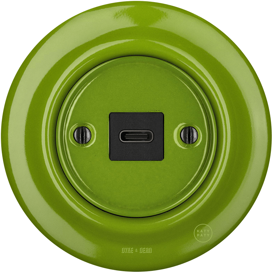 PORCELAIN WALL SOCKET GREEN USB-C - DYKE & DEAN