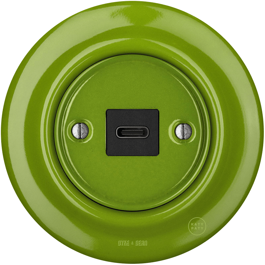 PORCELAIN WALL SOCKET GREEN USB-C - DYKE & DEAN