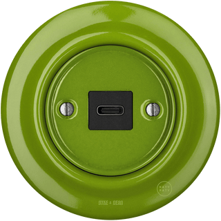 PORCELAIN WALL SOCKET GREEN USB-C - DYKE & DEAN