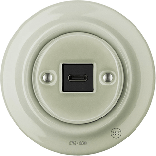 PORCELAIN WALL SOCKET GREY GREEN USB-C - DYKE & DEAN