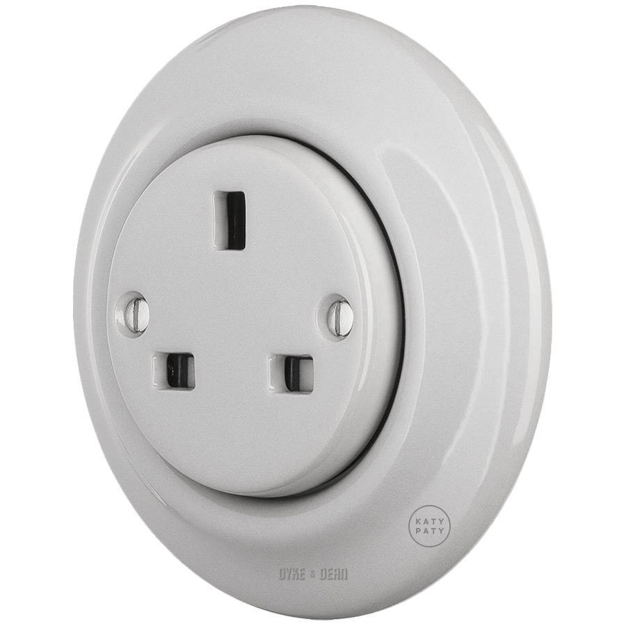 PORCELAIN WALL SOCKET GREY UK - DYKE & DEAN