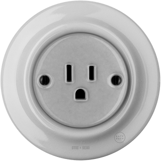 PORCELAIN WALL SOCKET GREY USA 15 AMP - DYKE & DEAN