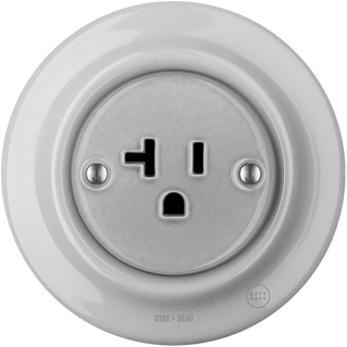 PORCELAIN WALL SOCKET GREY USA 20 AMP - DYKE & DEAN