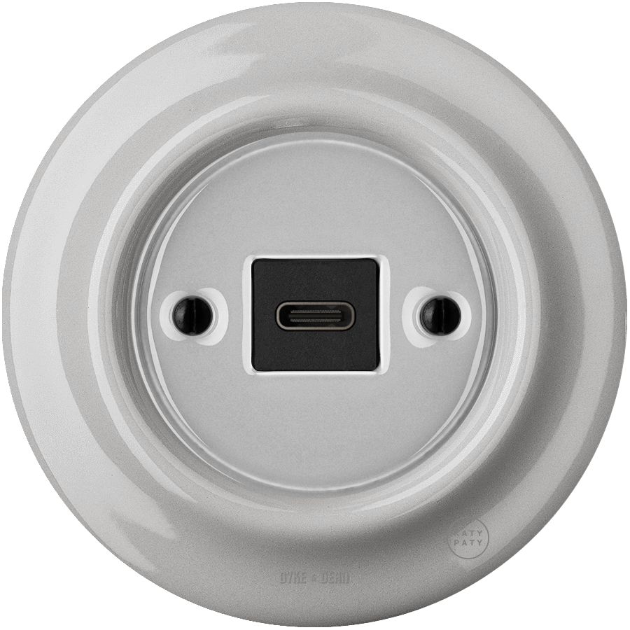 PORCELAIN WALL SOCKET GREY USB-C - DYKE & DEAN