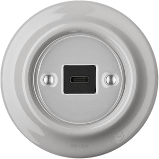 PORCELAIN WALL SOCKET GREY USB-C - DYKE & DEAN