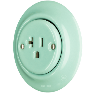 PORCELAIN WALL SOCKET MINT USA 20 AMP - DYKE & DEAN