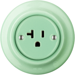 PORCELAIN WALL SOCKET MINT USA 20 AMP - DYKE & DEAN