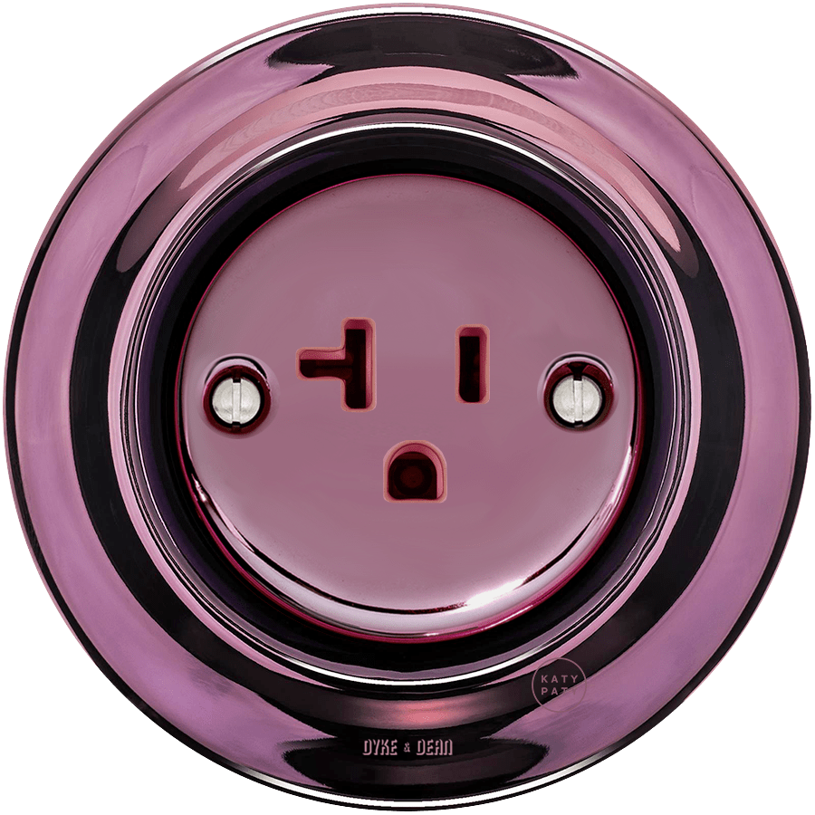 PORCELAIN WALL SOCKET PURPLE USA 20 AMP - DYKE & DEAN