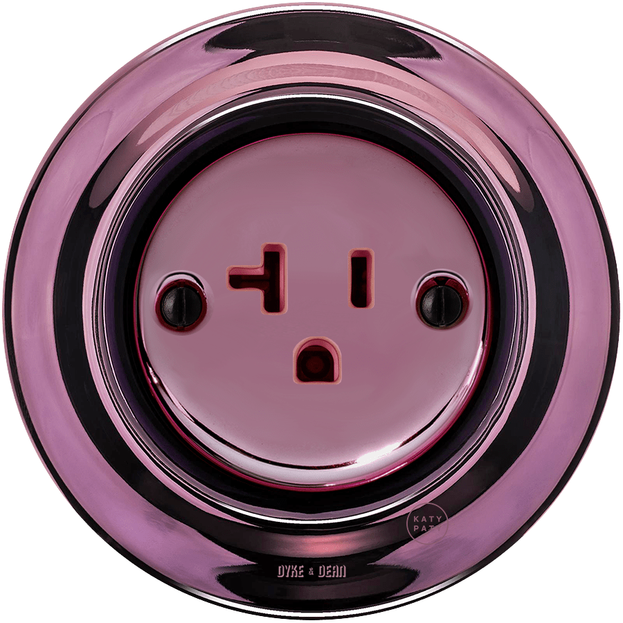 PORCELAIN WALL SOCKET PURPLE USA 20 AMP - DYKE & DEAN