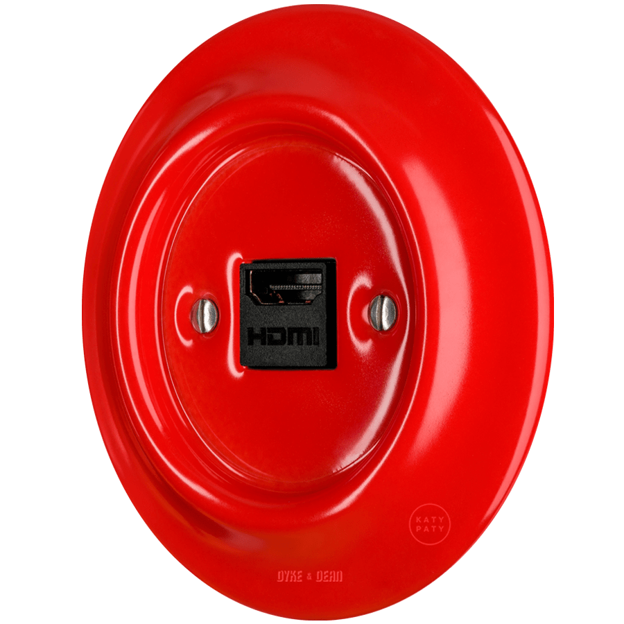 PORCELAIN WALL SOCKET RED HDMI - DYKE & DEAN