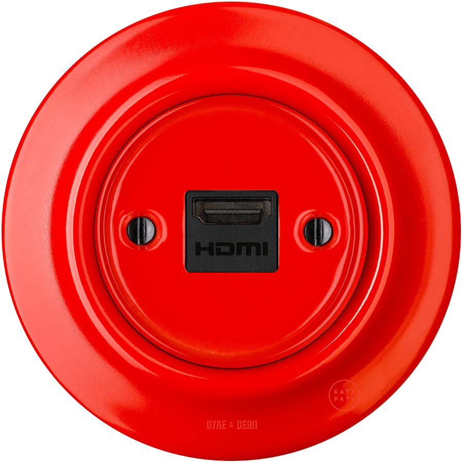 PORCELAIN WALL SOCKET RED HDMI - DYKE & DEAN