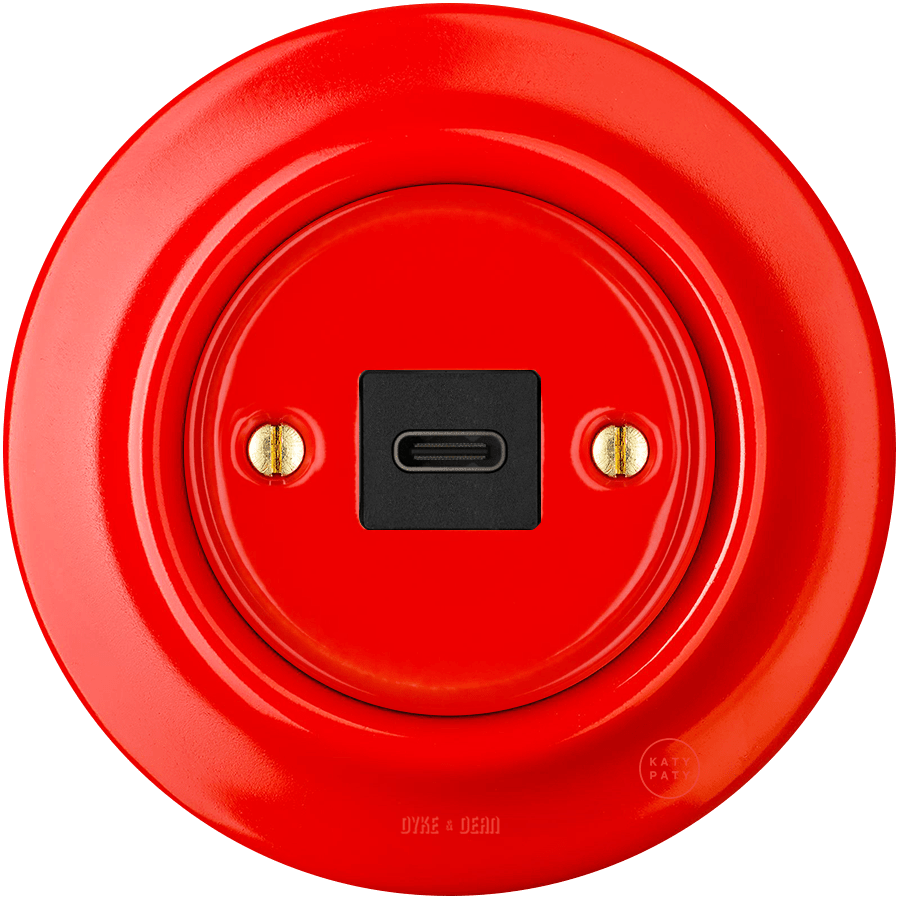 PORCELAIN WALL SOCKET RED USB-C - DYKE & DEAN