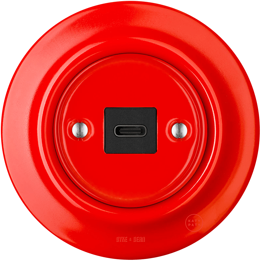 PORCELAIN WALL SOCKET RED USB-C - DYKE & DEAN