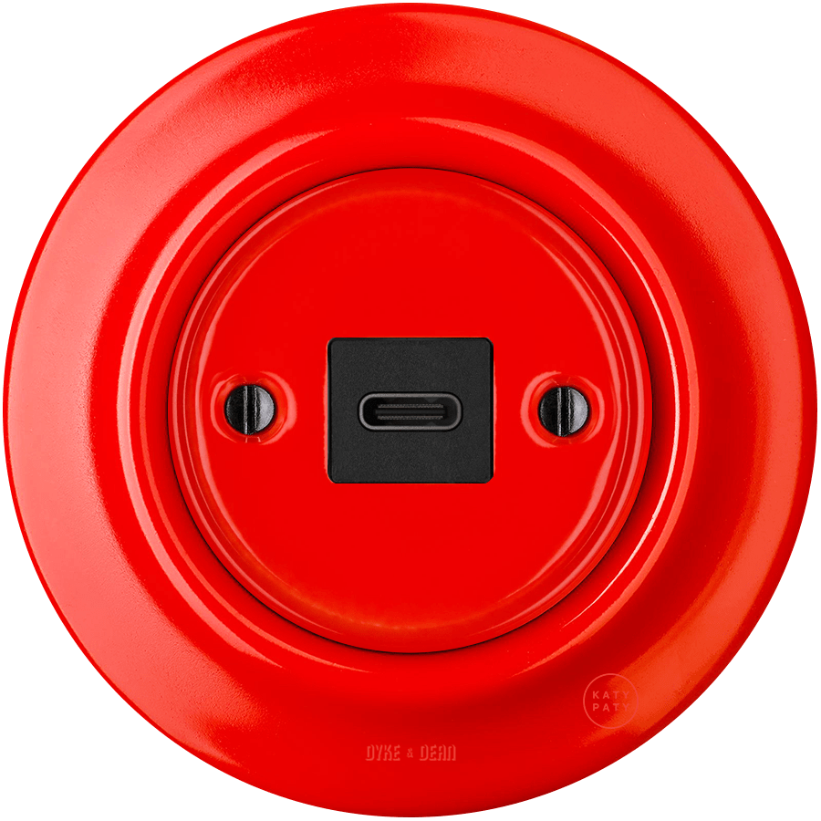 PORCELAIN WALL SOCKET RED USB-C - DYKE & DEAN