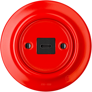 PORCELAIN WALL SOCKET RED USB-C - DYKE & DEAN