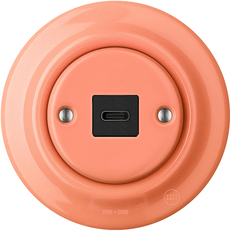 PORCELAIN WALL SOCKET SALMON USB-C - DYKE & DEAN