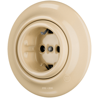 PORCELAIN WALL SOCKET SAND SCHUKO - DYKE & DEAN