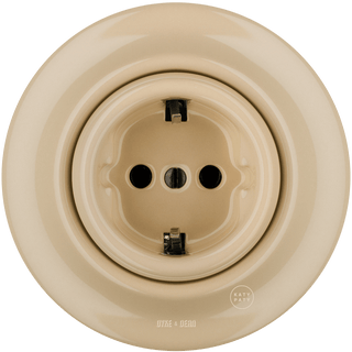 PORCELAIN WALL SOCKET SAND SCHUKO - DYKE & DEAN