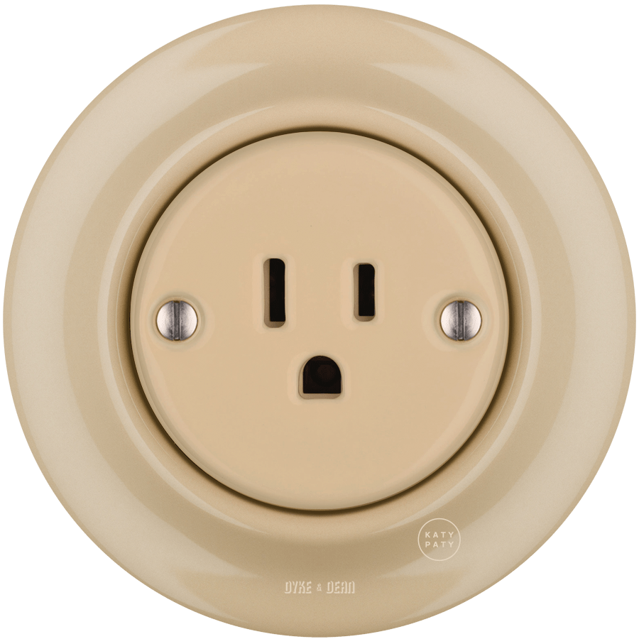 PORCELAIN WALL SOCKET SAND USA 15 AMP - DYKE & DEAN