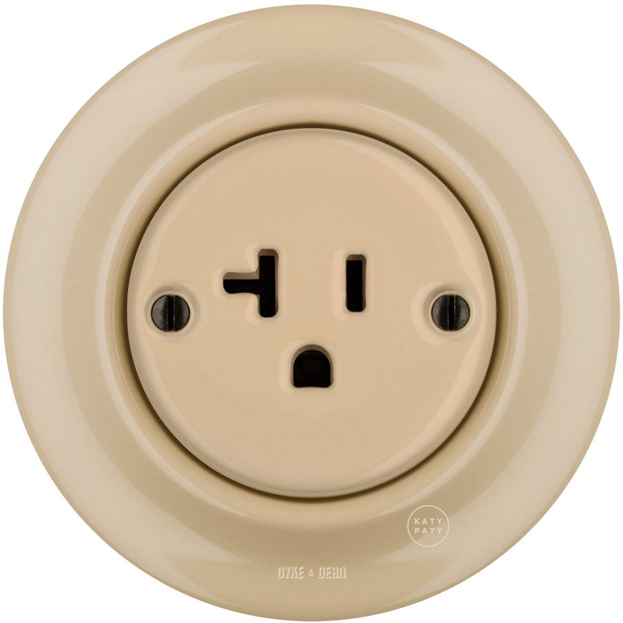 PORCELAIN WALL SOCKET SAND USA 20 AMP - DYKE & DEAN