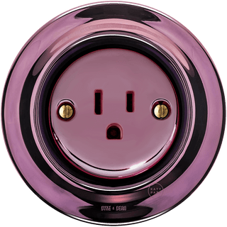 PORCELAIN WALL SOCKET USA PURPLE 15 AMP - DYKE & DEAN