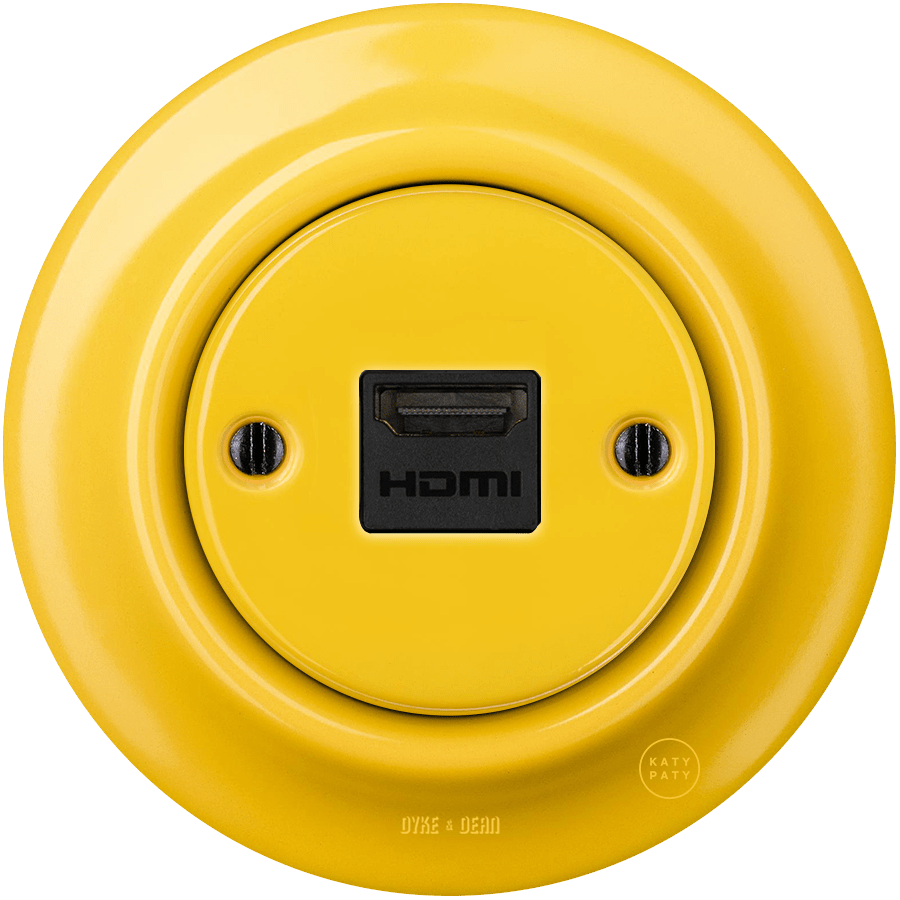 PORCELAIN WALL SOCKET YELLOW HDMI - DYKE & DEAN