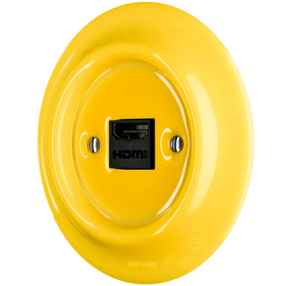 PORCELAIN WALL SOCKET YELLOW HDMI - DYKE & DEAN