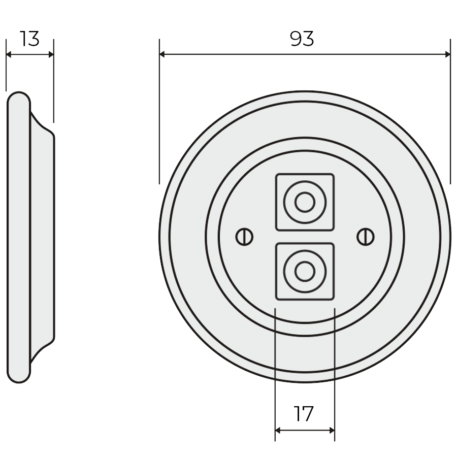 PORCELAIN WALL SPEAKER SOCKET BRICK RED - DYKE & DEAN