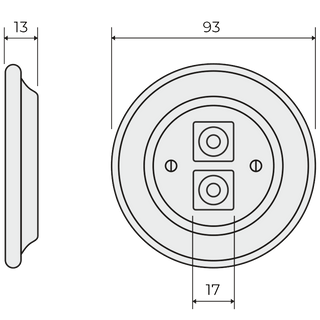 PORCELAIN WALL SPEAKER SOCKET DARK GREY - DYKE & DEAN