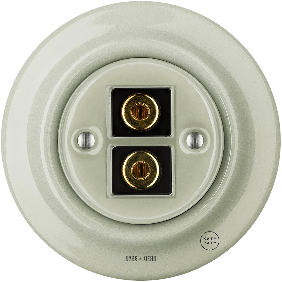 PORCELAIN WALL SPEAKER SOCKET GREY GREEN - DYKE & DEAN