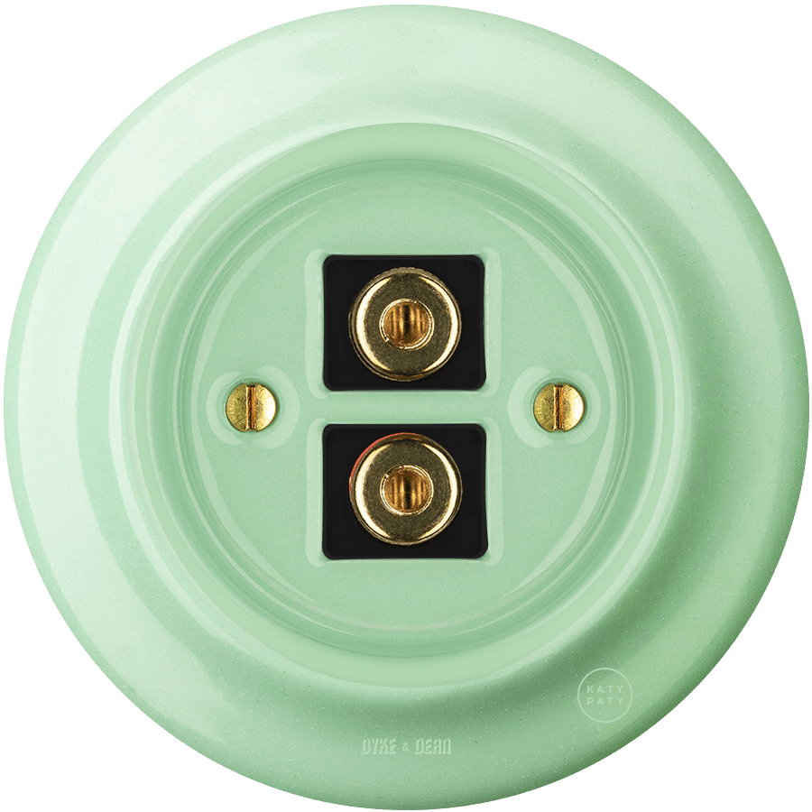 PORCELAIN WALL SPEAKER SOCKET MINT GREEN - DYKE & DEAN