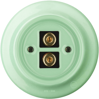 PORCELAIN WALL SPEAKER SOCKET MINT GREEN - DYKE & DEAN