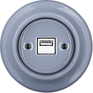 PORCELAIN WALL USB CHARGER ASH GREY - DYKE & DEAN