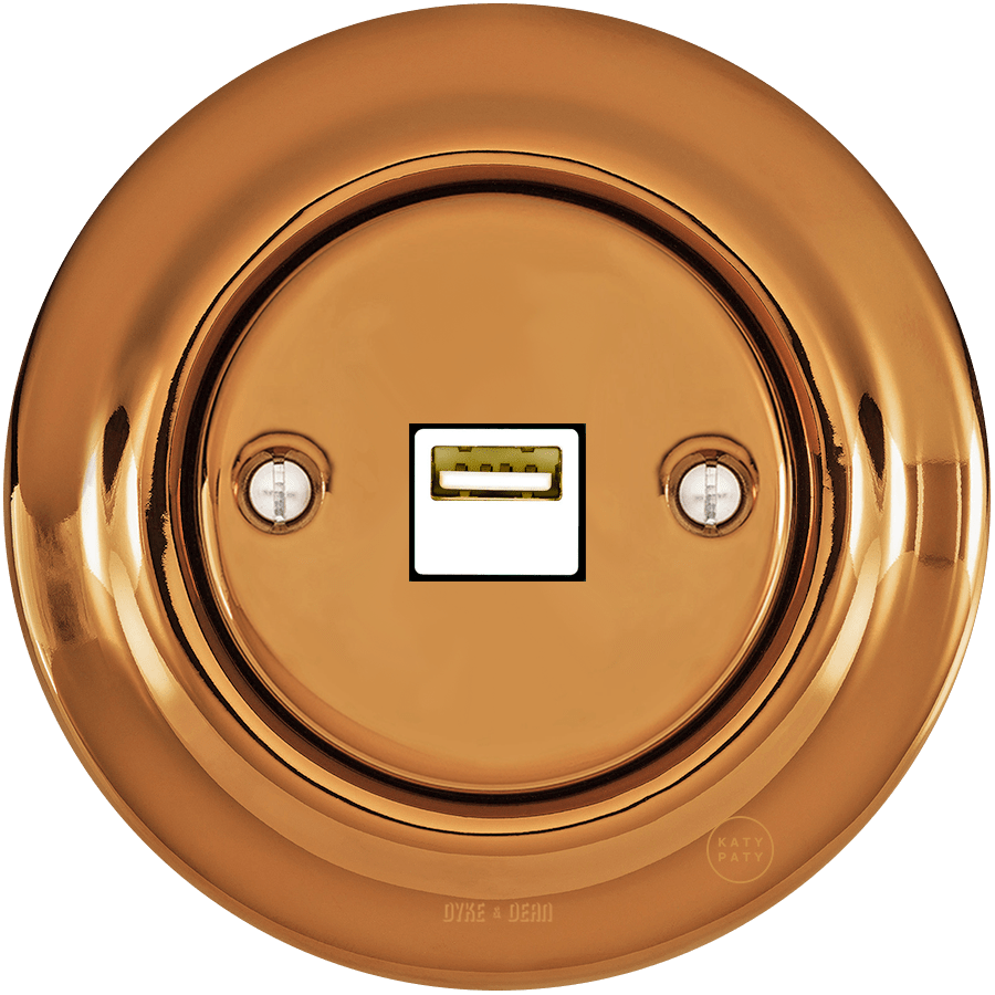 PORCELAIN WALL USB CHARGER BRONZE - DYKE & DEAN