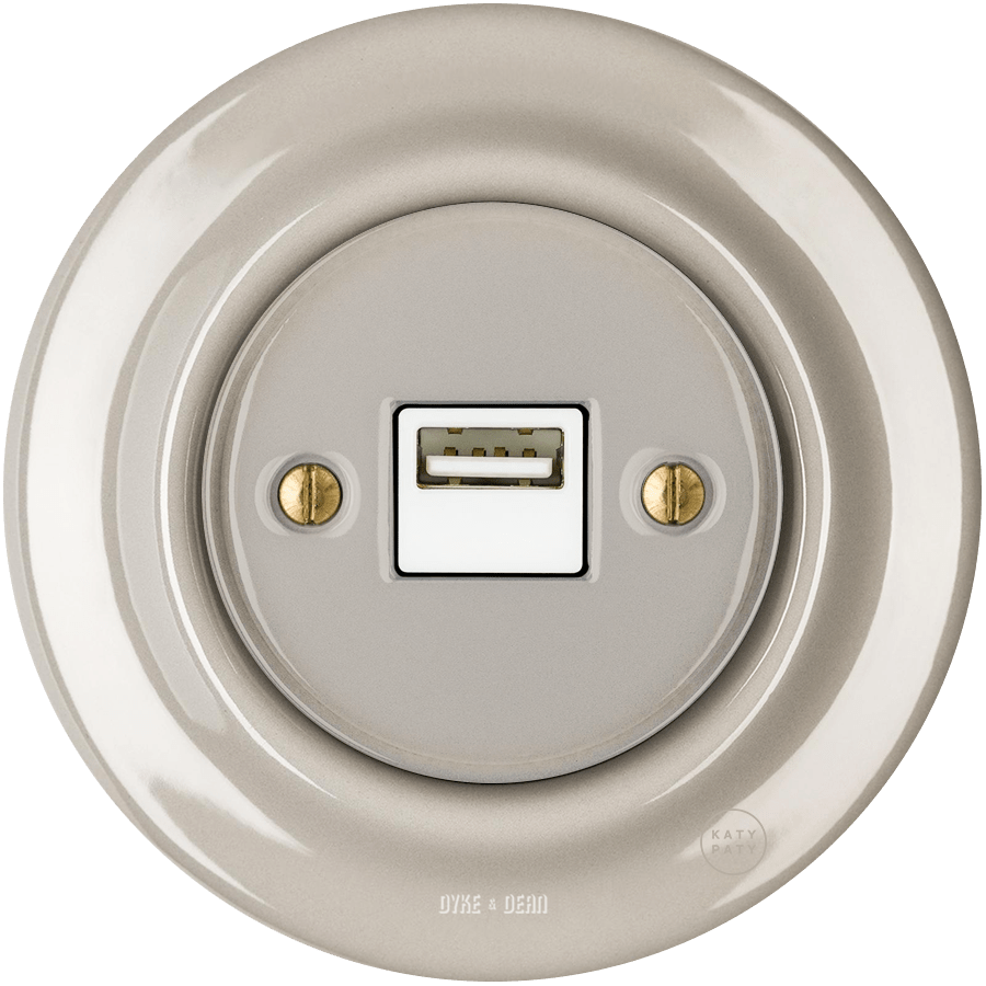 PORCELAIN WALL USB CHARGER CAPPUCCINO - DYKE & DEAN