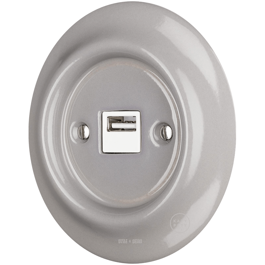 PORCELAIN WALL USB CHARGER CAPPUCCINO - DYKE & DEAN