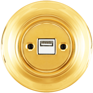 PORCELAIN WALL USB CHARGER GOLD - DYKE & DEAN