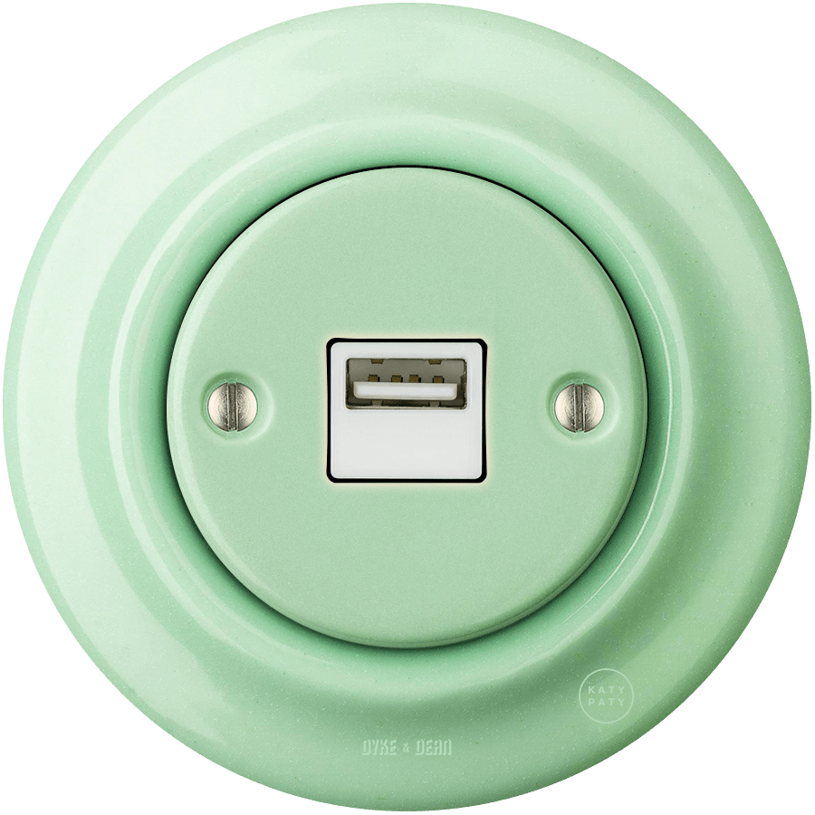 PORCELAIN WALL USB CHARGER MINT - DYKE & DEAN