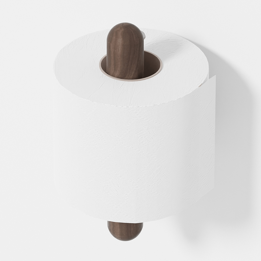 WIREWORKS YOKU TOILET ROLL HOLDER WALNUT - DYKE & DEAN